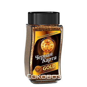 Кофе Черная Карта Gold / Голд растворимый стекло 95 грамм 12 штук в упаковке