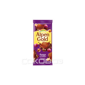 Альпен Гольд фундук изюм 90 грамм 20 штук в упаковке