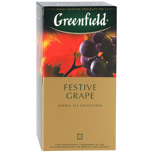 Чай Гринфилд Фестив Грэйп травяной 2 грамма*25 пакетов, 1 штука в упаковке