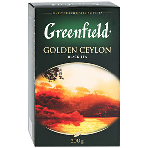 Чай Гринфилд Голден Цейлон черный крупнолистовой 200 грамм, 1 штука в упаковке
