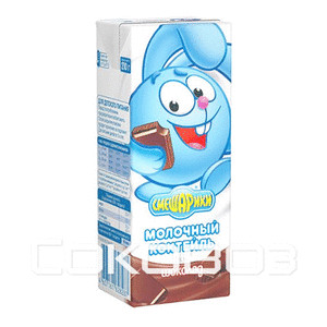 Коктейль молочный Смешарики шоколад 2,5% 18 штук в упаковке