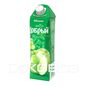 Сок Добрый Яблоко Зеленое 1 литр 12 штук в упаковке