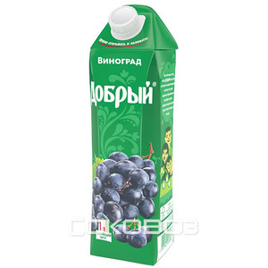 Сок Добрый Виноград 1 литр 12 штук в упаковке