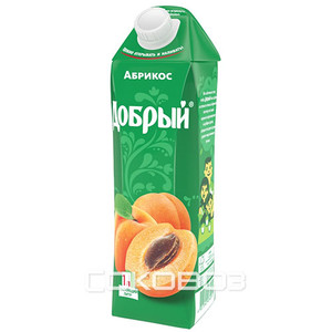 Сок Добрый Абрикос 1 литр 12 шт в упаковке