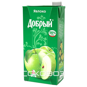 Coк Добрый Яблоко зеленое 2 литра 6 шт в упаковке