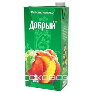 Coк Добрый Яблоко-Персик 2 литра 6 штук в упаковке