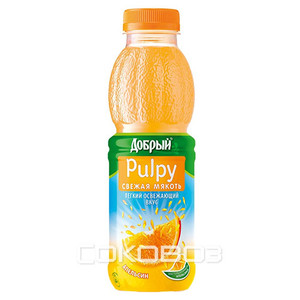 Добрый Палпи Апельсин 0,45 литра 12 штук в упаковке