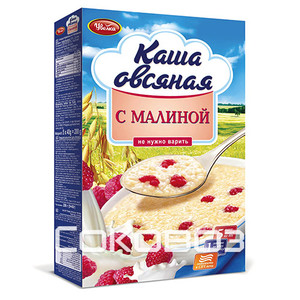 Каша овсяная Увелка Сиюминутка с малиной 5х40г (12шт.)