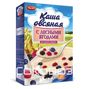 Каша овсяная Увелка Сиюминутка с лесными ягодами 5х40г (12шт.)