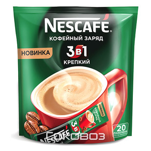 Кофе Нескафе 3в1 Крепкий 20 стиков по 16 грамм 20 штук в упаковке