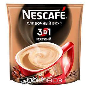 Кофе Нескафе 3в1 Мягкий 20 стиков по 16 грамм 20 штук в упаковке
