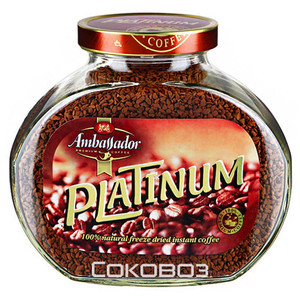 Кофе Ambassador / Амбассадор Platinum растворимый стекло 190 грамм 6 штук в упаковке