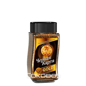 Кофе Черная Карта Gold / Голд растворимый стекло 47,5 грамма 12 штук в упаковке
