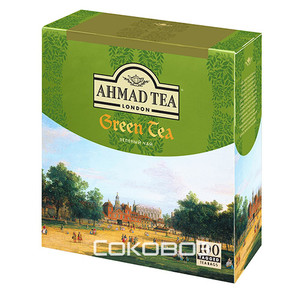 Чай зеленый Ahmad / Ахмад 100 пакетов*2 грамма 12 штук в упаковке