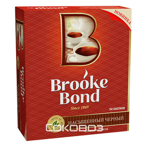 Чай черный Brooke Bond / Брук Бонд 100 пакетиков 12 штук в упаковке