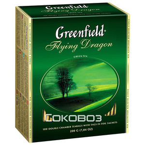 Чай зеленый Greenfield / Гринфилд Flying Dragon 100 пакетиков 9 штук в упаковке