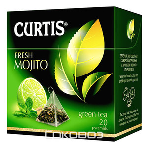 Чай зеленый Curtis / Кертис Fresh Mojito 20 пирамидок 12 штук в упаковке