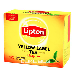 Чай черный Lipton Yellow Label / Липтон 10 пакетиков 60 штук в упаковке