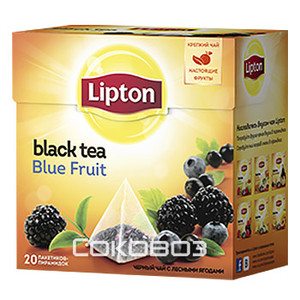 Чай черный Lipton Blue Fruit / Липтон 20 пирамидок 12 штук в упаковке