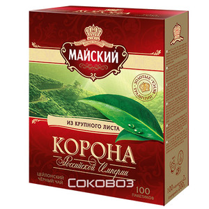 Чай черный Майский Корона Российской Империи 100 пакетиков 6 штук в упаковке