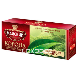 Чай черный Майский Корона Российской Империи 25 пакетиков 27 штук в упаковке