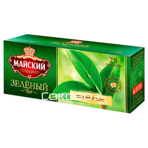Чай зеленый Майский 25 пакетиков 27 штук в упаковке