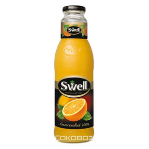 Сок Свелл Апельсин 0,75 литра 6 штук в упаковке