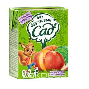 Фруктовый сад Персиково-Яблочный 0,2 литра 27 штук в упаковке