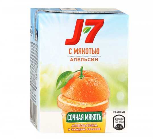 Сок J7, 0,2 литра, Джей Севен, купить, заказать, доставка, в офис ...