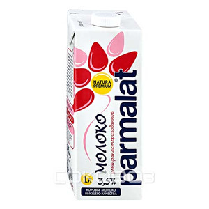 Молоко Parmalat ультрапастеризованное 3,5% 1 литр 12 штук в упаковке