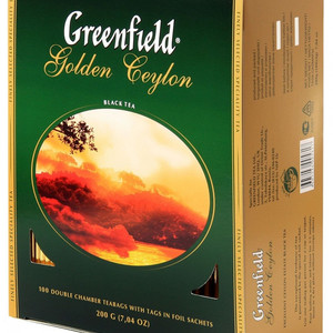 Чай Гринфилд Голден Цейлон черный 2 грамма 100 пакетов 1 штука в упаковке