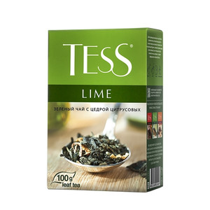 Чай Тесс Лайм зеленый листовой с добавками 100 грамм, 1 штука в упаковке