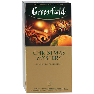 Чай Гринфилд Кристмас Мистери черный пряный 1,5 грамма*25 пакетов, 1 штука в упаковке