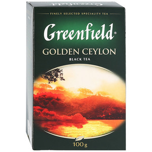 Чай Гринфилд Голден Цейлон черный крупнолистовой 100 грамм, 1 штука в упаковке