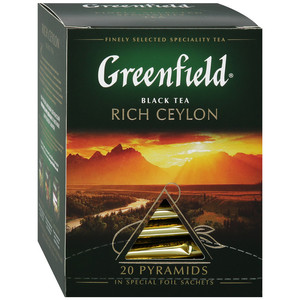 Чай Гринфилд Рич Цейлон черный 2 грамма*20 пирамидок, 1 штука в упаковке
