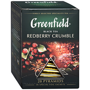 Чай Гринфилд Редберри Крамбл черный 1,8 грамма*20 пирамидок, 1 штука в упаковке