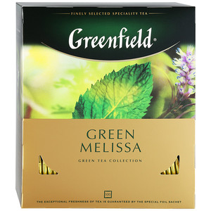 Чай Гринфилд Грин Мелисса зеленый байховый 1,5 грамма 100 пакетов 1 штука в упаковке
