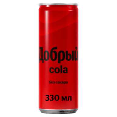 Добрый Cola без сахара 0,33 литра ж/б 12 штук в упаковке
